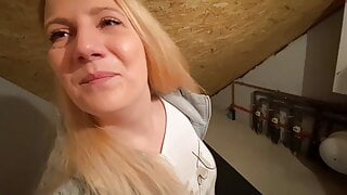 Milena Sweet – Stairwell cleaning creampie in the attic