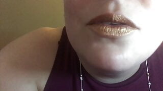 Clip from Lip Fetish Joi – Gold Lipstick